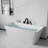 Vault Series 67 In. X 32 In. Flat Bottom Acrylic Freestanding Soaking Bathtub With Center Drain, Faucet-112450388