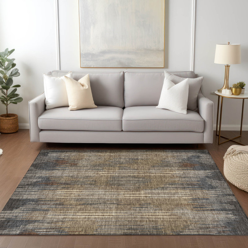 Malek Indoor/Outdoor Area Rug with Non-Slip Backing, Rectangle 8' x 10'