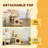 Adjustable Height Cat Stairs with Scratching Post for Sofa, Beige