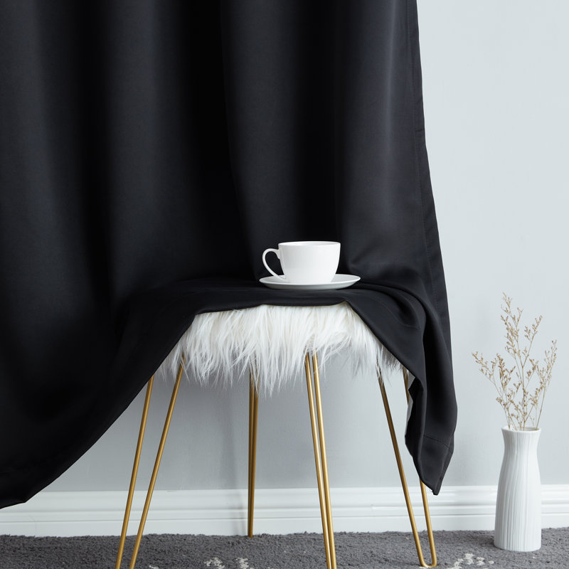 Arbas Curtain Pair, Black, 42" W x 84" L