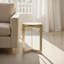 Aida 16" Round Aluminum End Table w/ Glass Top, Antique Brass