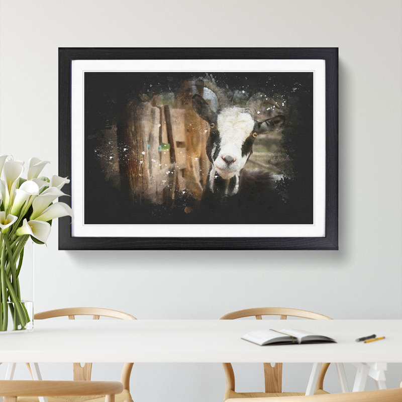 Goat Vol.1 - Picture Frame Painting, 27cm H x 36cm W x 2cm D, Black Framed