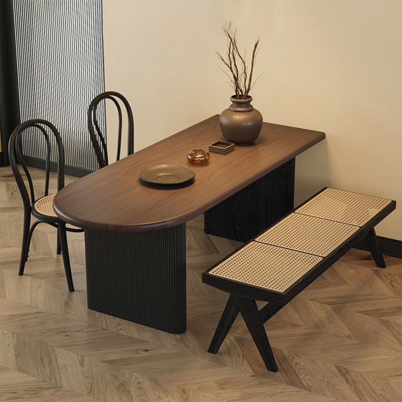 Ensemble de table en bois massif de style médiéval, H 29,52 po x L 62,99 po x l 31,49 po