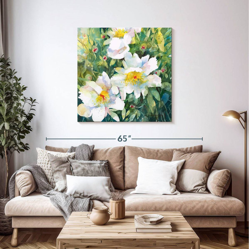 Harnek Pristine Peonies, 39" H x 39" W
