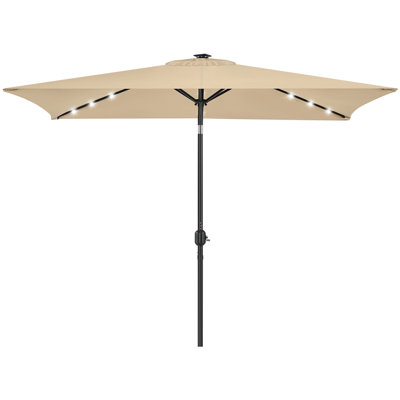 Parasol de patio 10 x 6,5 pi avec bandes lumineuses DEL