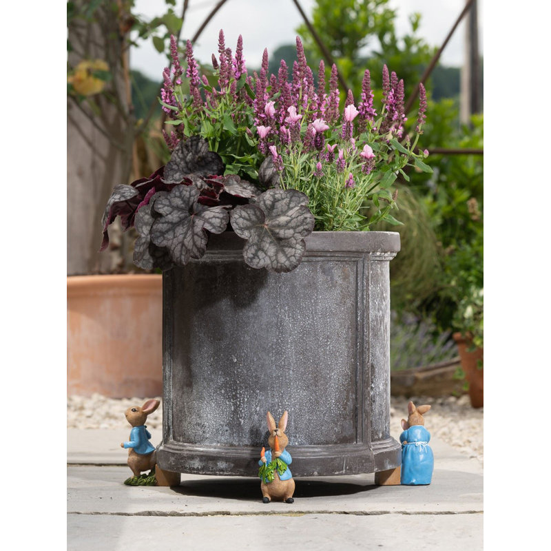 Salamon Stone Weather Resistant Planter Feet, Light Brown/Blue/White