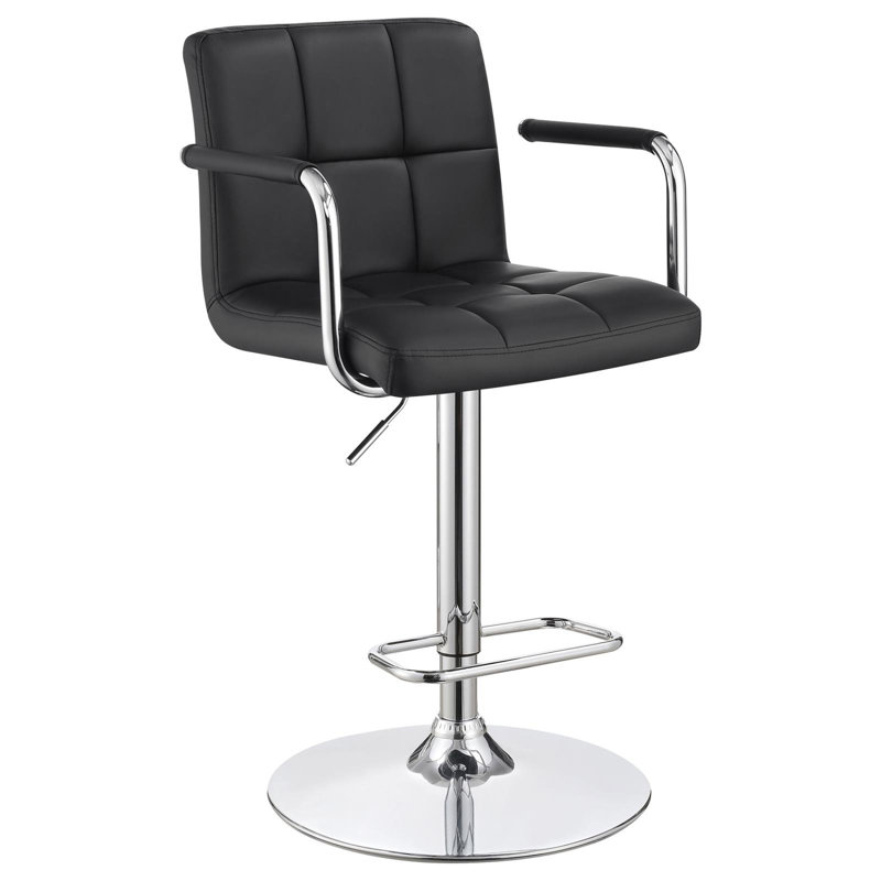Tabouret de bar réglable avec accoudoirs, Noir