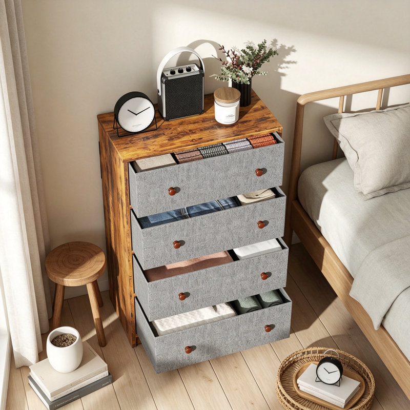 Steel 58 cm W Chest of 4 Drawers