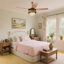 Gold Crystal Ceiling Fan With Led Light And Remote, 3-colour Dimmable