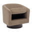 Fauteuil demi-tonneau pivotant en velours côtelé avec base en bois massif Applewold-108258982
