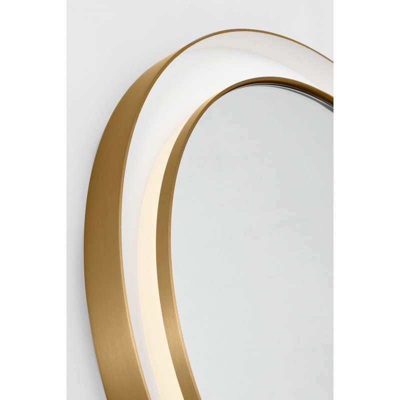 Miroir rond Chopin, Laiton bruni, H 24 po x l 24 po x P 1,5 po