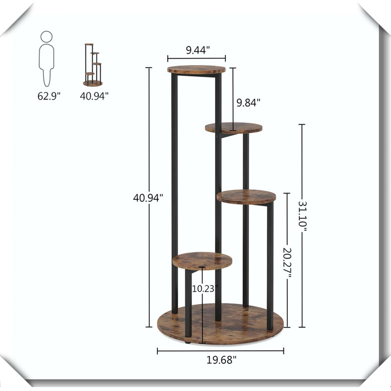 Support pour plante à 4 tablettes Sturdy