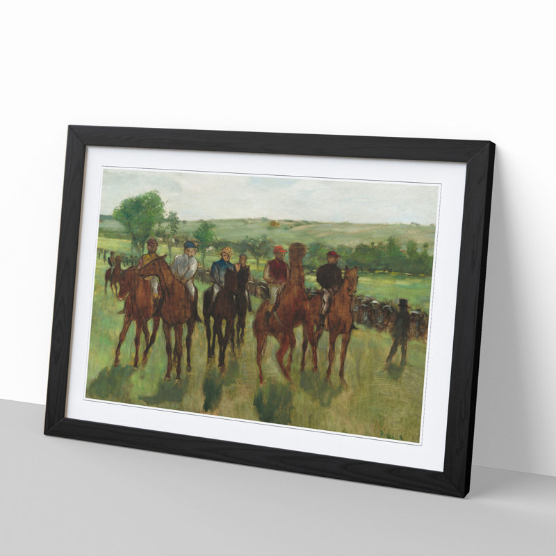 The Horse Riders by Edgar Degas - Framed Print, 36cm H x 48cm W x 2cm D, Black