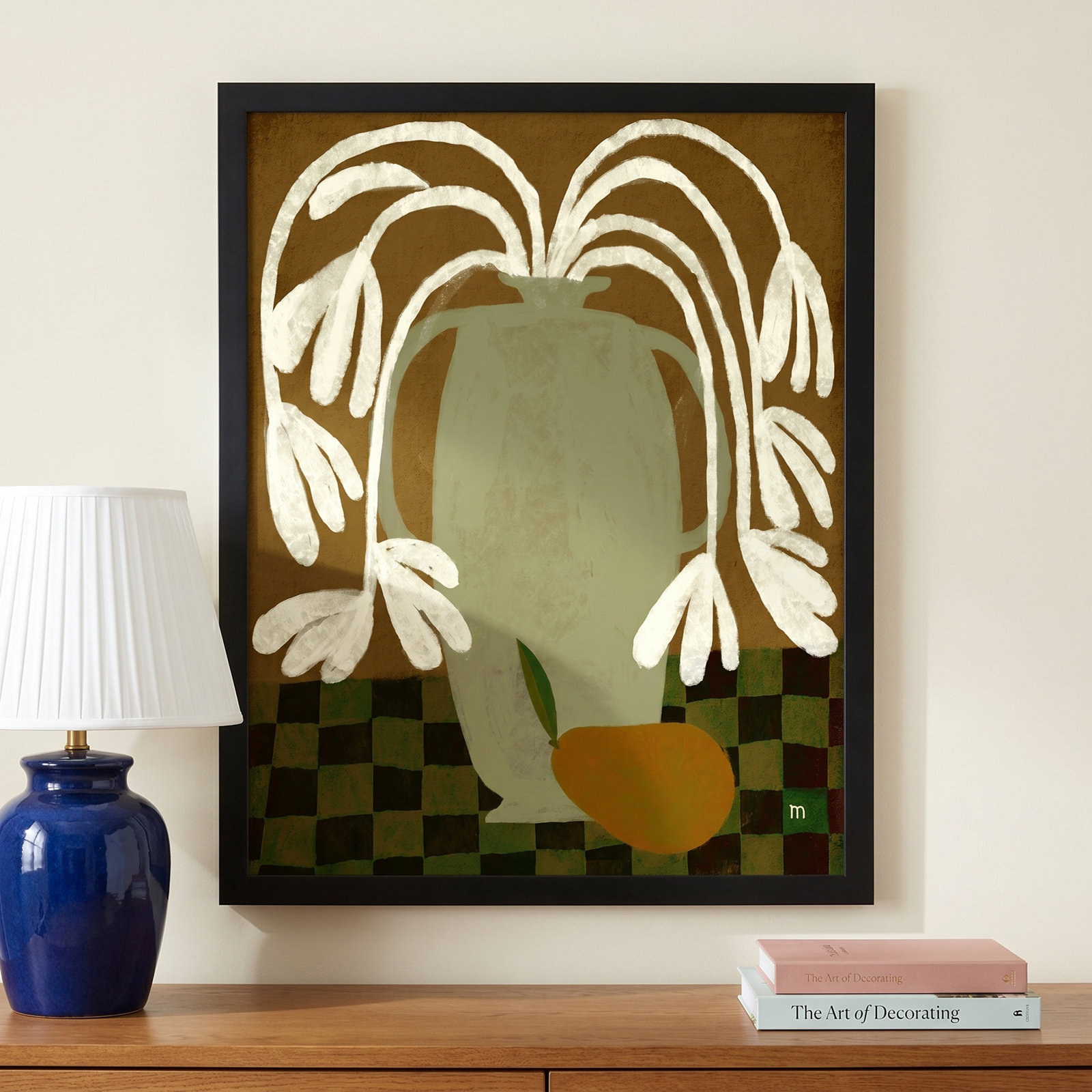Juliane "Pear" Painting, Black, 50" H x 40" W x 1.25" D