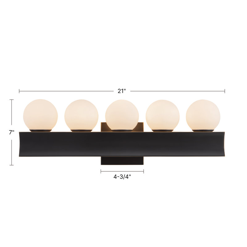 Sinclair 21-in Black dimmable LED Bathroom Vanity Light, Antique Brass, 21-in
