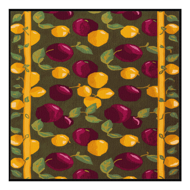 Tapis lavable avec des fruits Plumcot, Carré 5 pi