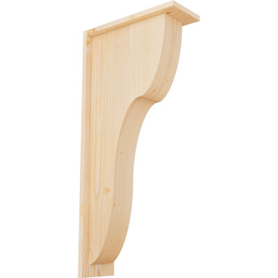 5 1/2"W x 14"D x 30"H Carmel Smooth Corbel w/Backplate, Douglas Fir