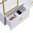Modern 70.8 Inch Round Bookshelf With Two Drawers, Gold Trim Office Bookcase And White Tone