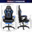 Hoffree LED Ergonomic Gaming Chair with Bluetooth Speakers and Vibration Lumbar Pillow-69741809