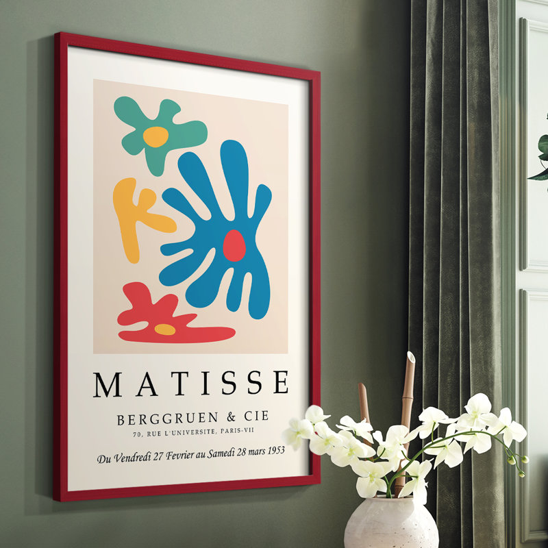 Matisse Lxxix, reproduction encadrée - bois massif, Rouge, H 10 po x l 8 po