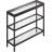 Modern Rectangular Console Table With Blackened Bronze Steel Frame And Tempered Glass Top For Entryway, Living Room, Or Hallway