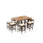 Table et tabourets en bois pour l'extérieur avec coussins - Huit tabourets