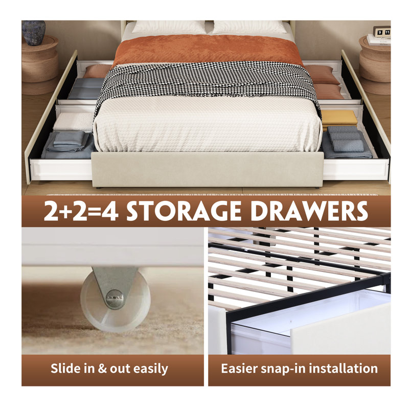 Jeilyn Upholstered Platform Bed with Storage