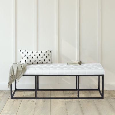 Banc en similicuir Olmsted avec pieds en métal