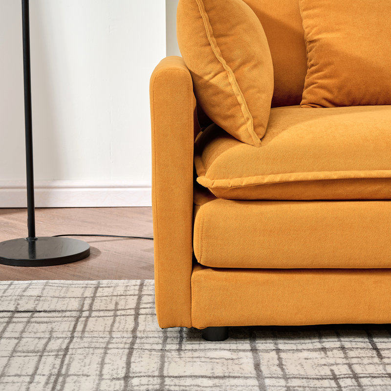 Modular Combination Sofa, Comfortable Cloud Sofa, Orange