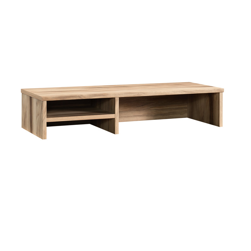 Organisateur de bureau en bois d'ingénierie brun style bureau - Fixation à une bibliothèque à 2 tablettes ou à un classeur latéral, rangement pour notes autocollantes et gadgets, profondeur de produit de 30,69 po, largeur de 11,64 po, hauteur de 6,02 po avec