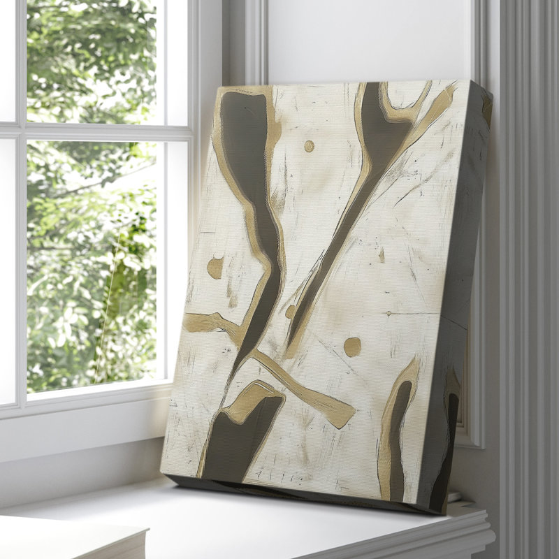 Toile tendue avec châssis abstrait LX Gallery - prête à être accrochée - fabriquée aux États-Unis, H 18 po x l 12 po