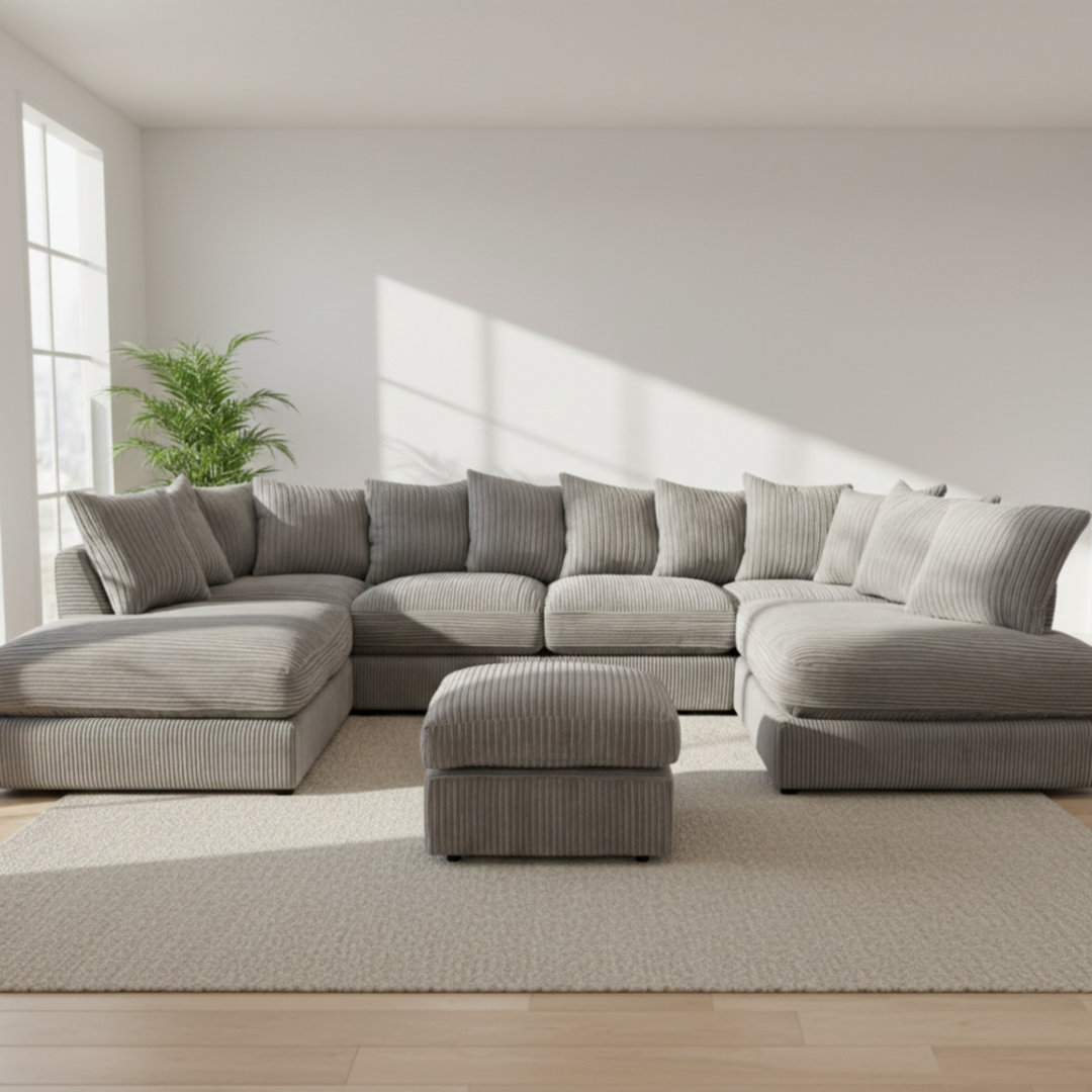 7 Seater Corduroy Corner Sofa