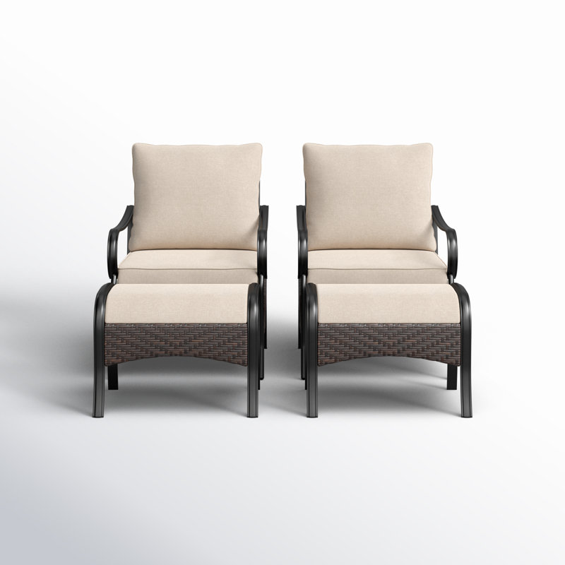 Argyri Patio Chair with Cushions and Ottoman