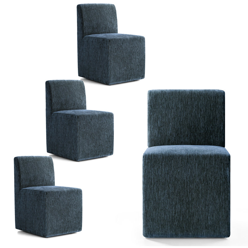 Chaise d'appoint moderne à roulettes en roulette, 4, Bleu