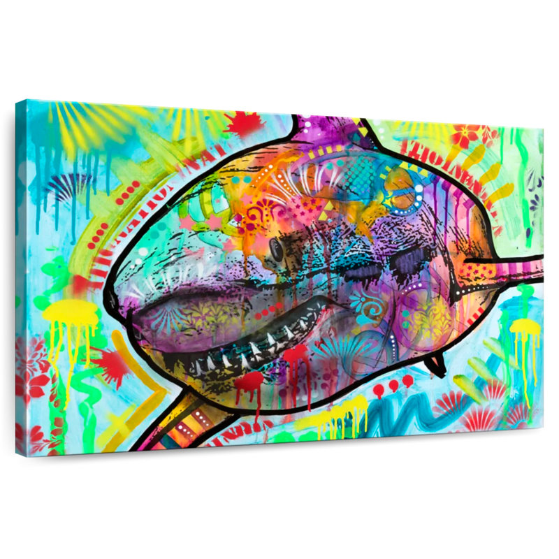 Colorful Shark, 16" H x 24" W