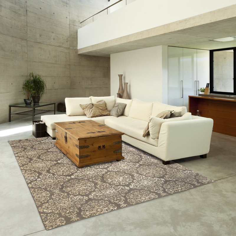 Tapis brun / beige Gurdial, Rectangle 8 pi 10 po x 12 pi 5 po