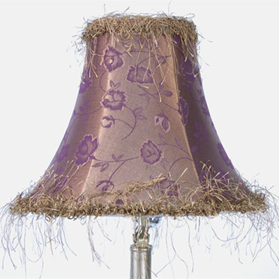Abat-jour cloche en soie / shantung 9 po H (à visser) en brun