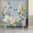 Flutter and Bloom Blue Shower Curtain