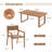 Outdoor 6-person Solid Wood Table And Dinning Chair Set With Umbrella Holes