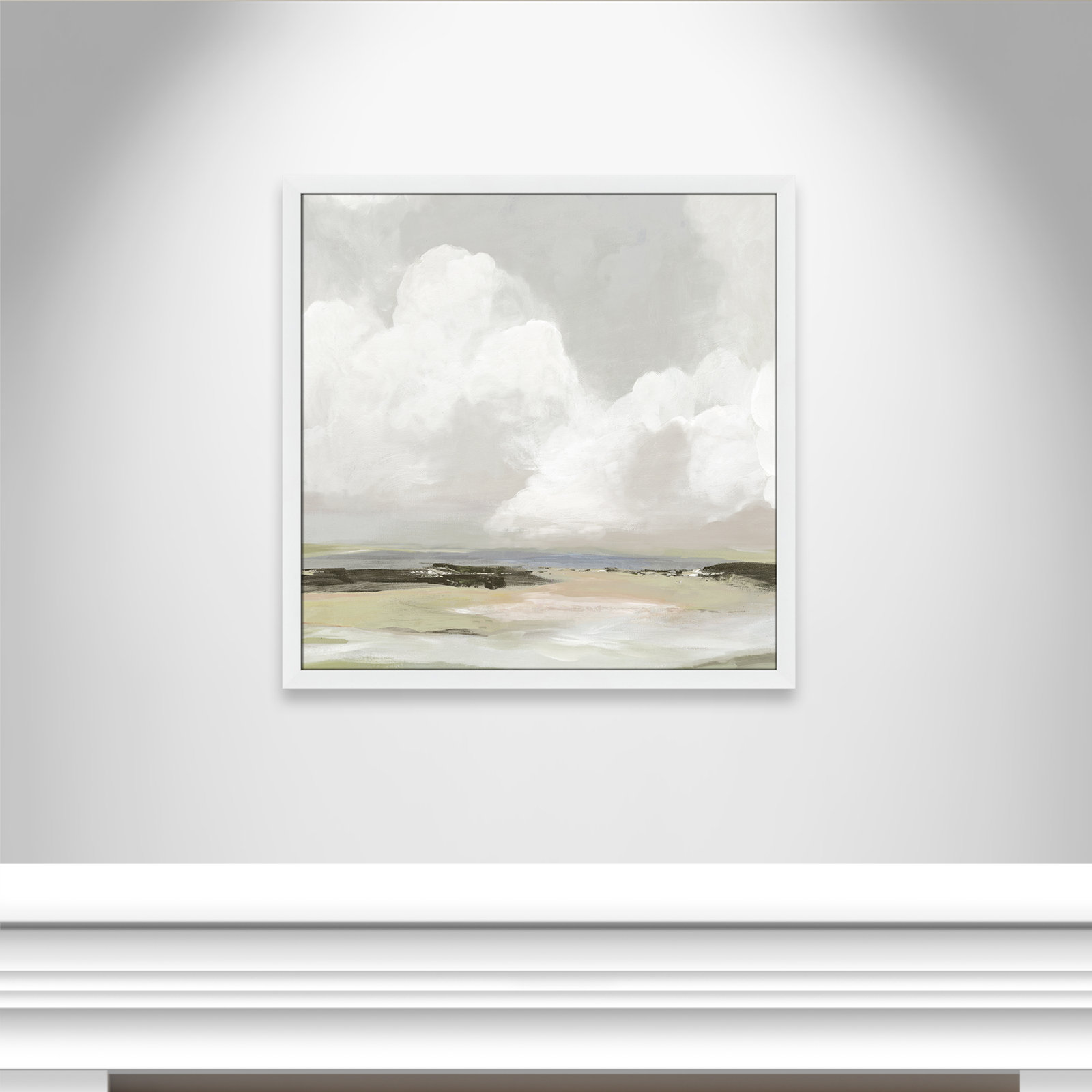Weatherhill "Soft Clouds" Painting, 33" H x 33" W x 1.12" D, White Framed