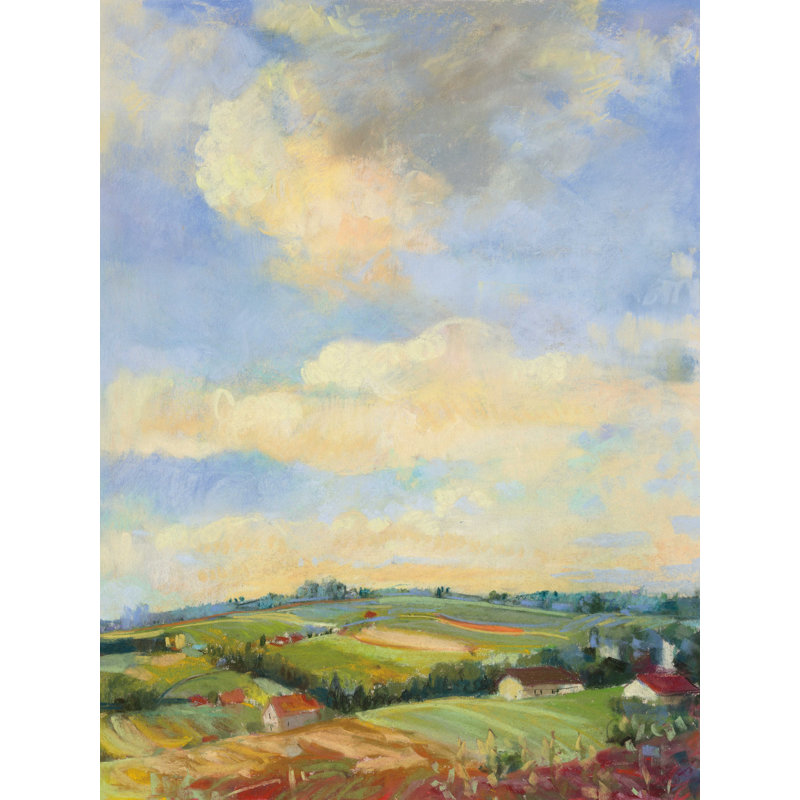 «Farm Fields» par Carol Rowan - reproduction d'art sur toile tendue, L 18 po x H 24 po