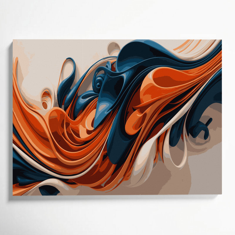 Art mural sur toile Biomorphic Abstraction 99, H 20 po x l 24 po