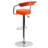 Damian Contemporary Vinyl Adjustable Height Barstool with Arms and Chrome Base-31020381
