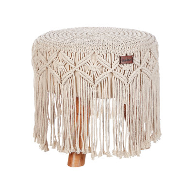 Chelzie 40cm Wide Round Footstool Ottoman