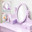 Girls Vanity Set with Mirror & Stool - Wooden Makeup Table for, Adjustable Dress-Up Playset with Storage, Birthday Gift for Girls 4-9