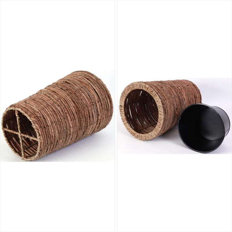 Grand support pour plante de plancher en osier - Support décoratif pour l'intérieur, l'entrée ou le patio