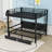 Metal Bunk Bed With Built-In Shelves And LED And USB Ports And 2 Drawers-1379972126-1379972127