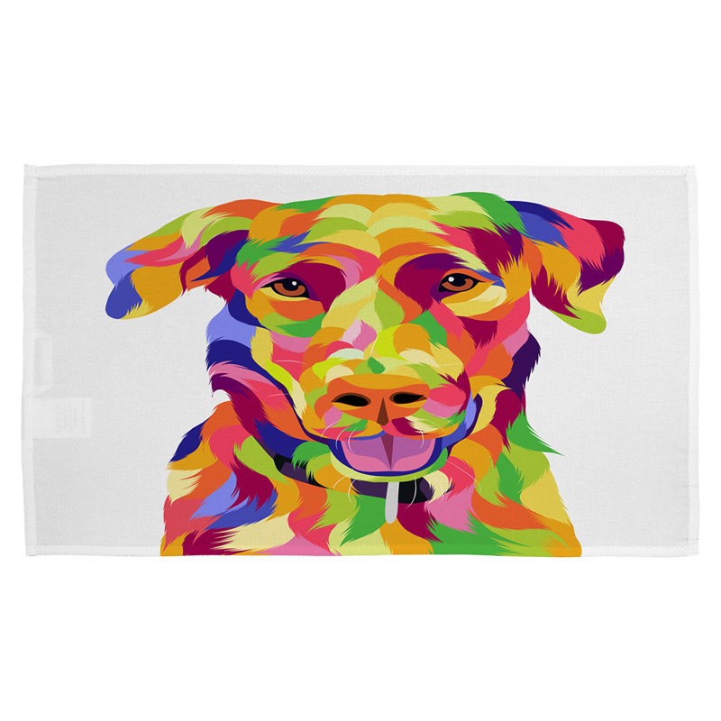 Dubeck Waffle Tea Towel Kitchen Towel, Dog Pop Art
