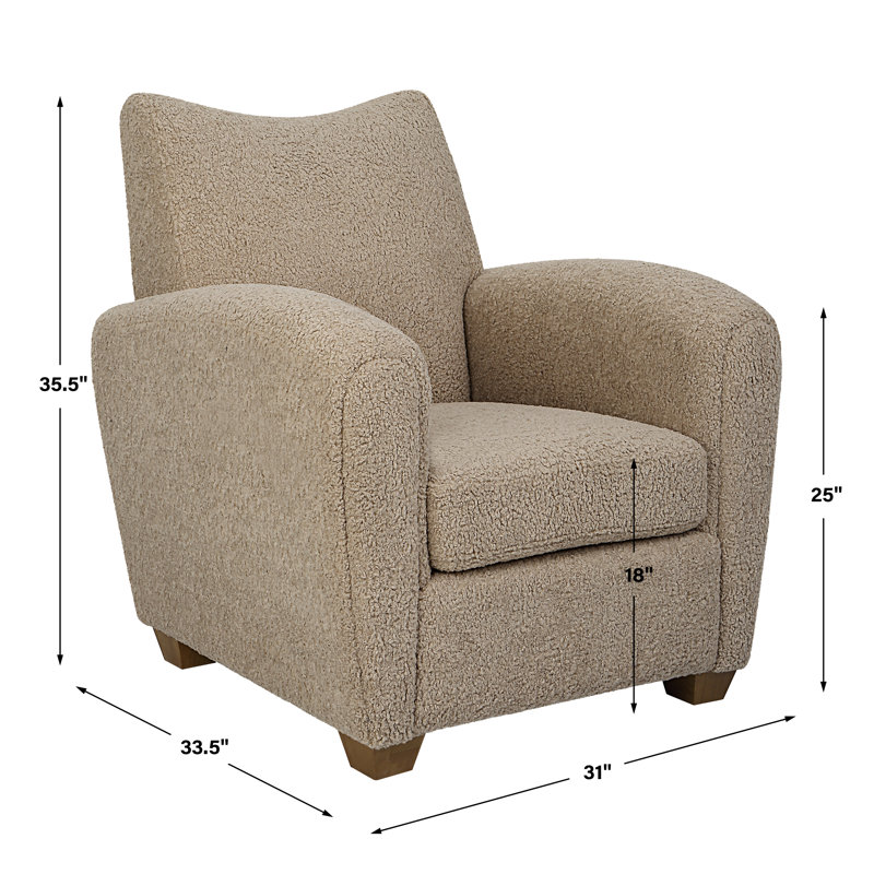 Gloriette Accent Chair, Natural, Beige Polyester