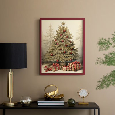 «Christmas Holiday Art», reproduction d'art encadrée - bois massif